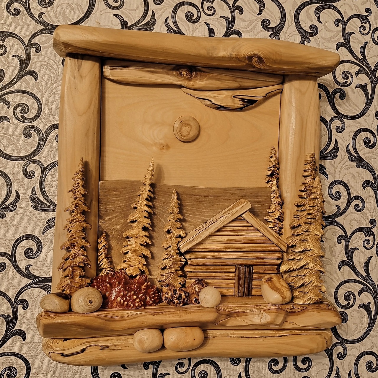 Деревянная картина ручной работы под заказ 