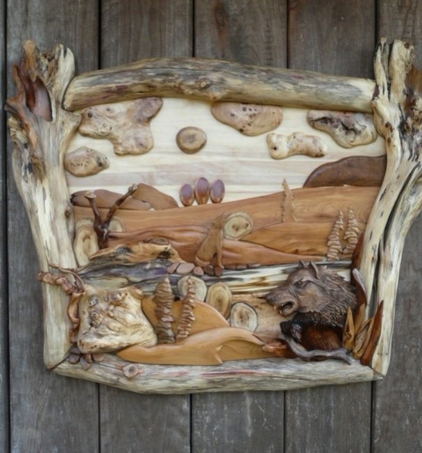 Деревянные картины с животными из дерева